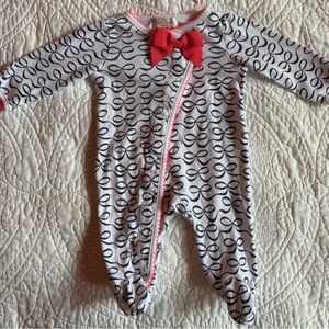 Kate Spade Black and White One Piece Onsie Footie with Bows